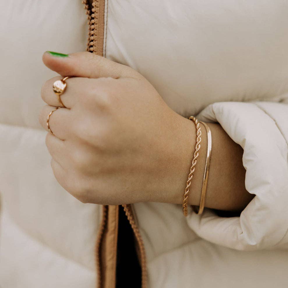 Naomi Gold Filled Rope Bracelet: 7"