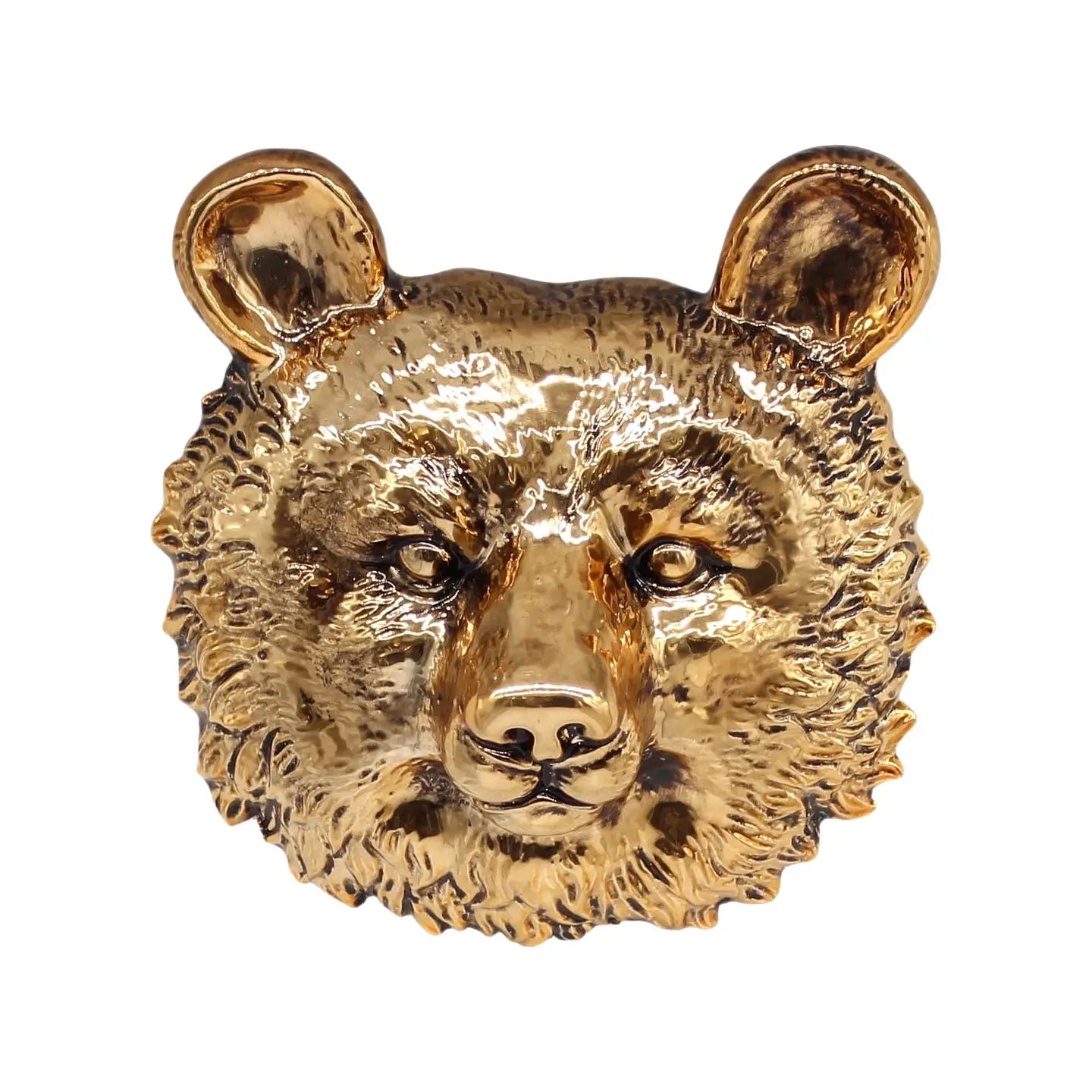 Distressed Gold Porcelain Bear Head