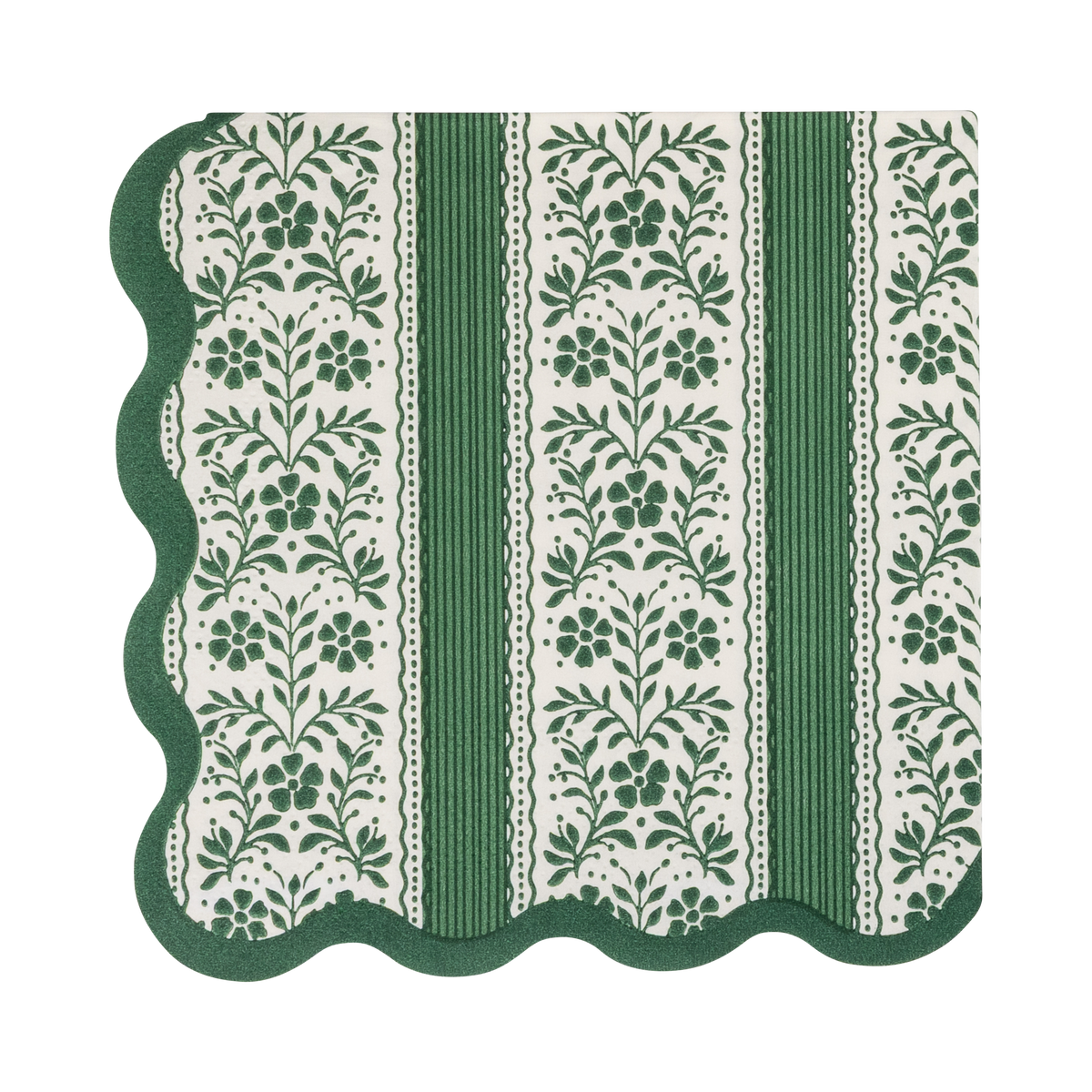 Floral Striped Cocktail Napkin
