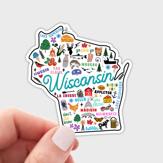 Wisconsin Map Sticker