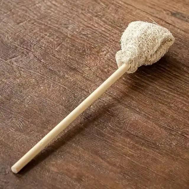 Natural Loofah Cup Brush: Sealed Top