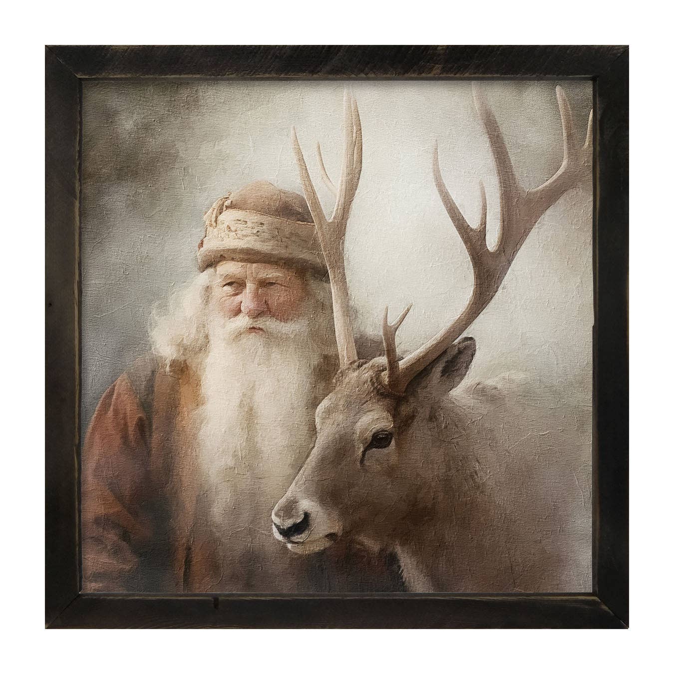 Old world Santa portrait: Black / Small