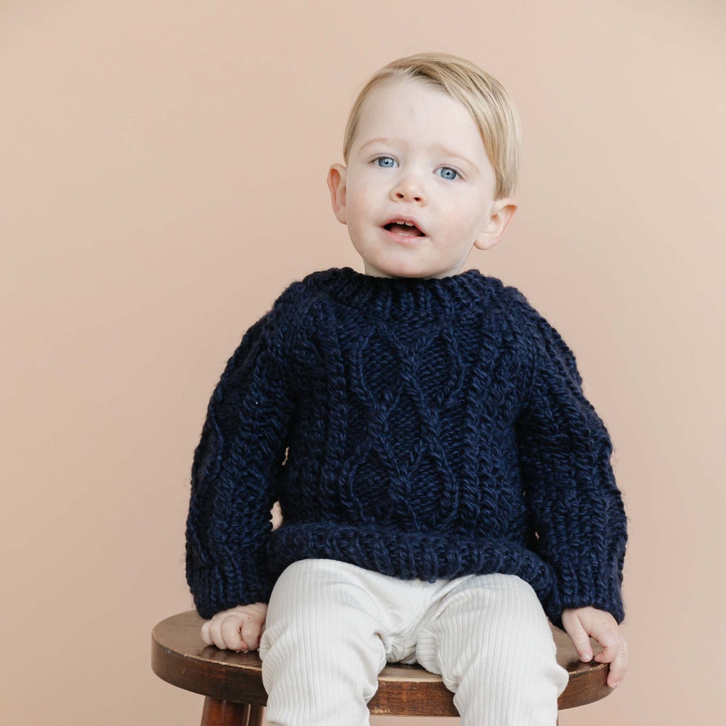 Fisherman Sweater, Navy | Baby & Kids Clothing: M; 2-4y