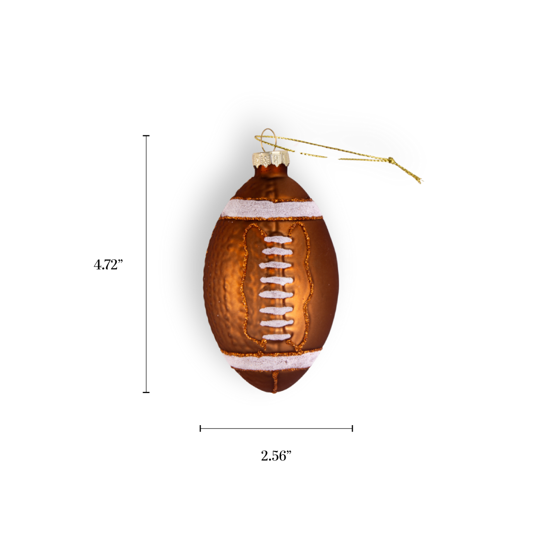 Football, Retro Shiny Sport Glass Christmas Ornament