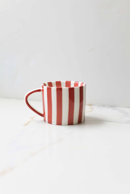 Simple Striped Mug: Red