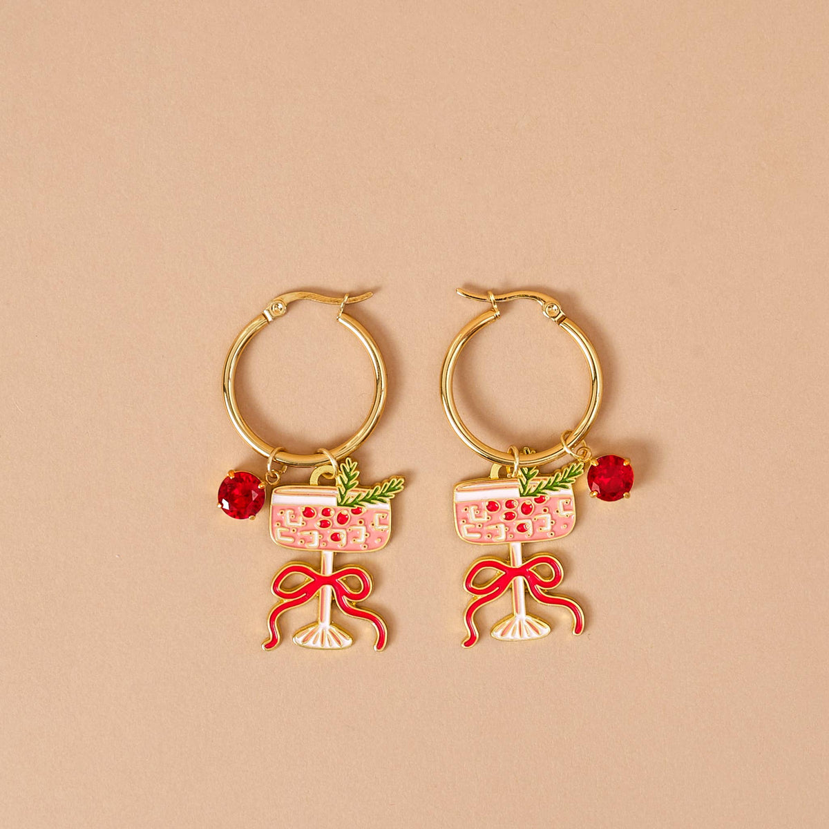 Signature Hoop Earrings-Cranberry Cosmo
