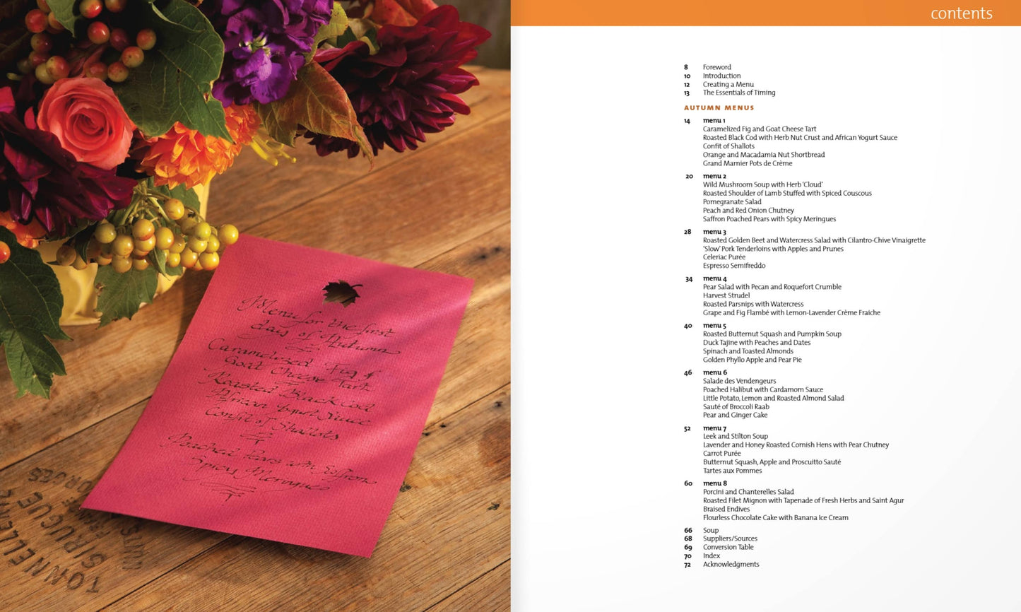 A Menu for all Seasons—Autumn Cookbook