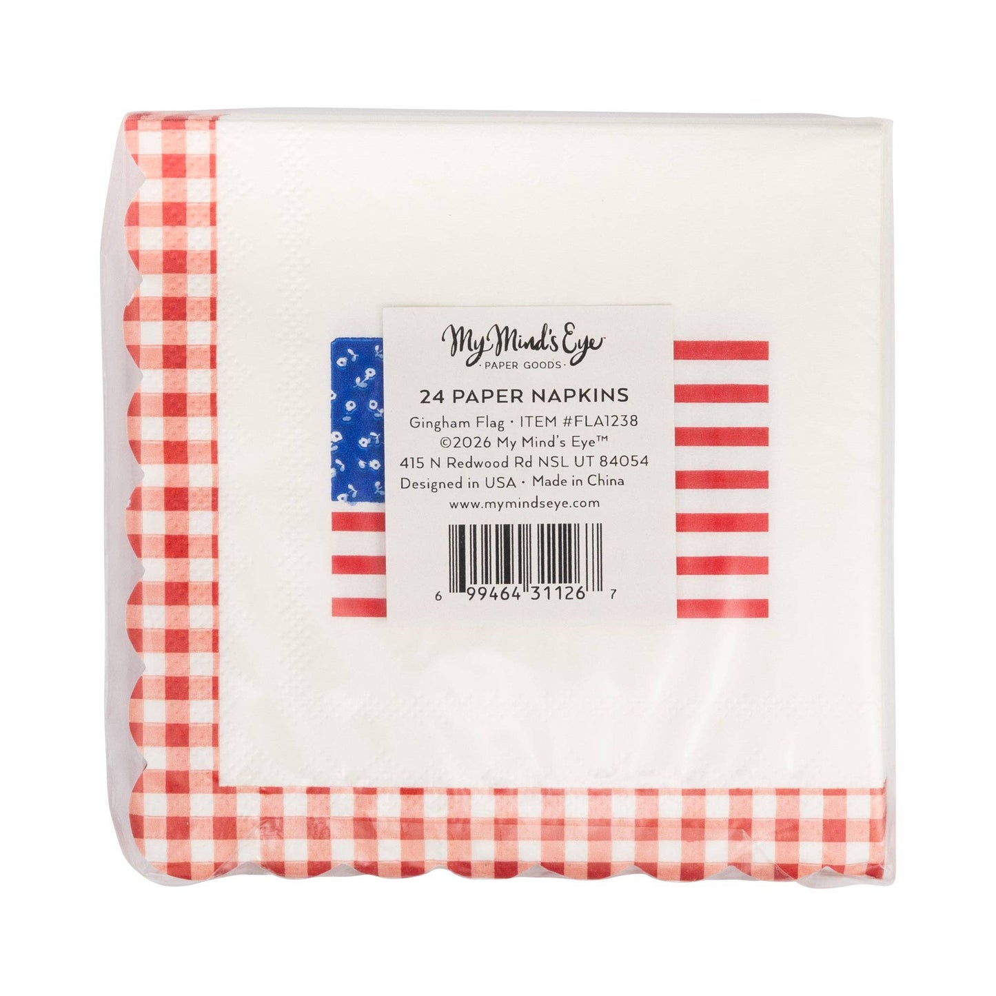 Gingham Flag Paper Napkin