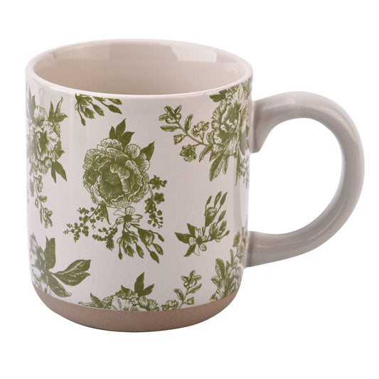 Green Delft Stoneware Coffee Mug