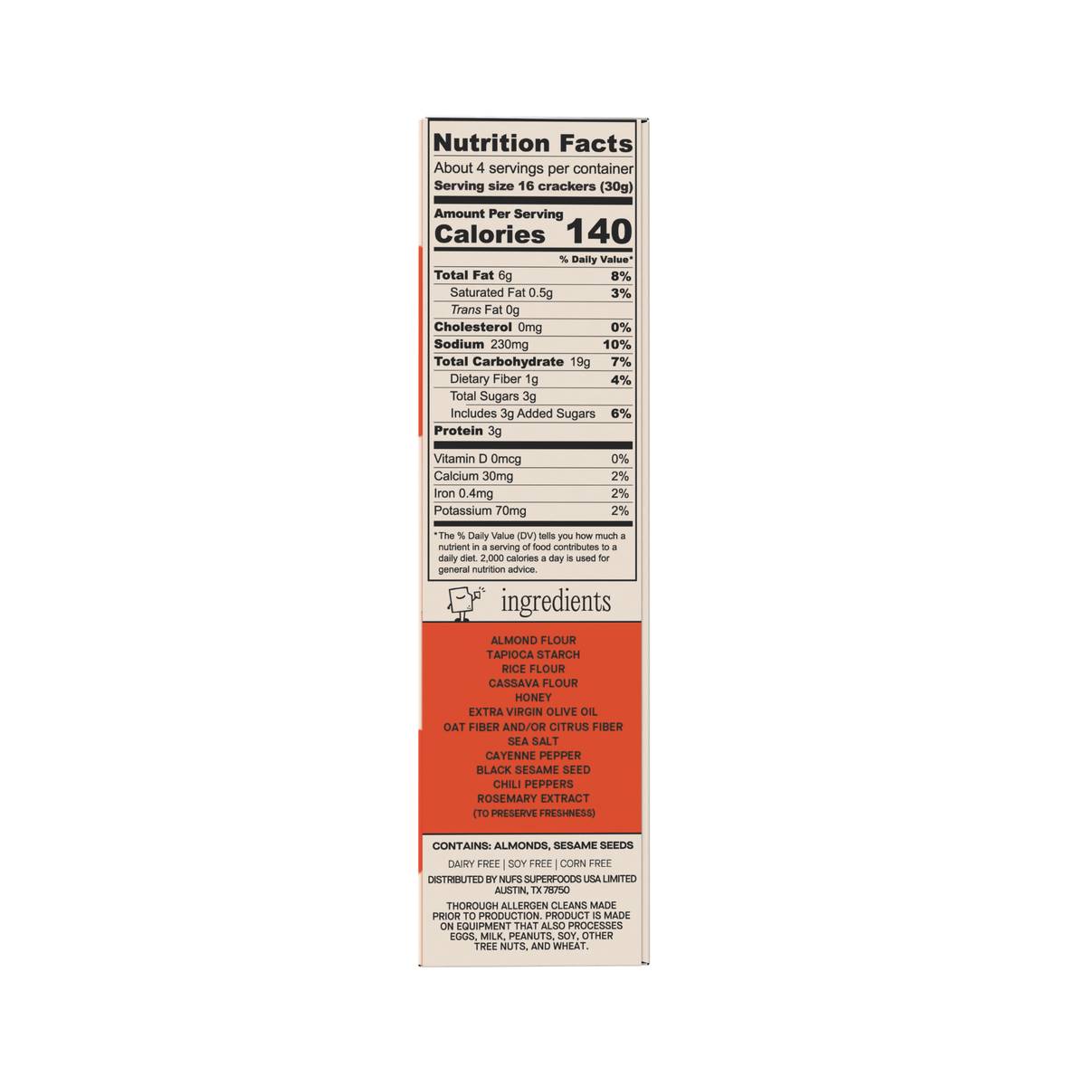 Hot Honey Gluten-Free & Seed Oil Free Crackers - 4.25oz