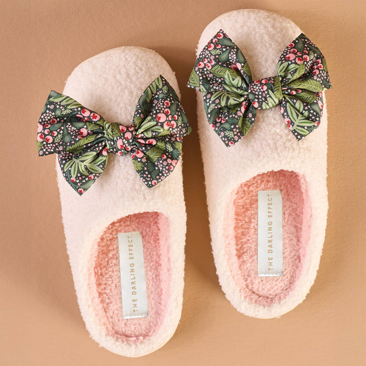 Fuzzy Slippers-Betty Bow Jolly Sprig (Mixed  S/M + M/L)