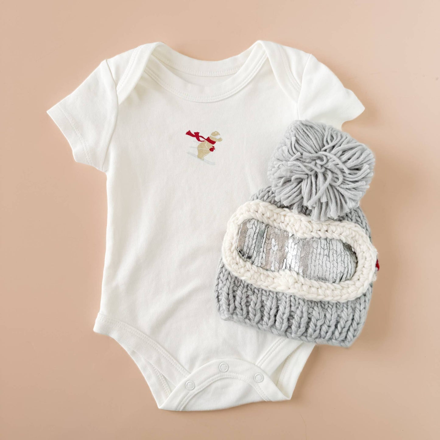 Ski Bear Onesie Baby Bodysuit Organic Winter Graphic Gift