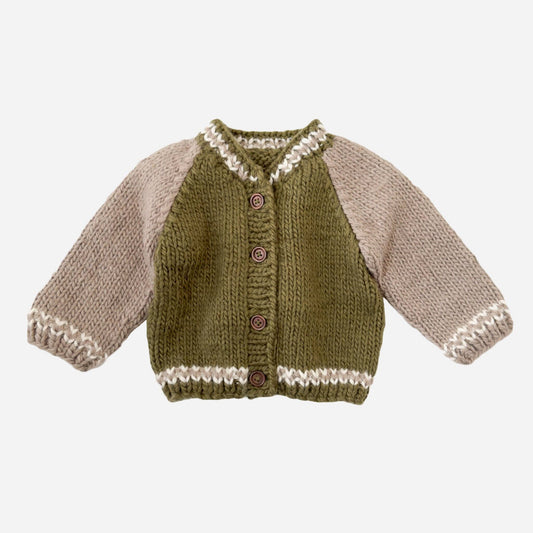 Varsity Cardigan Baby Kid Back to School Fall Team Sport: Moss / XS 6-12m