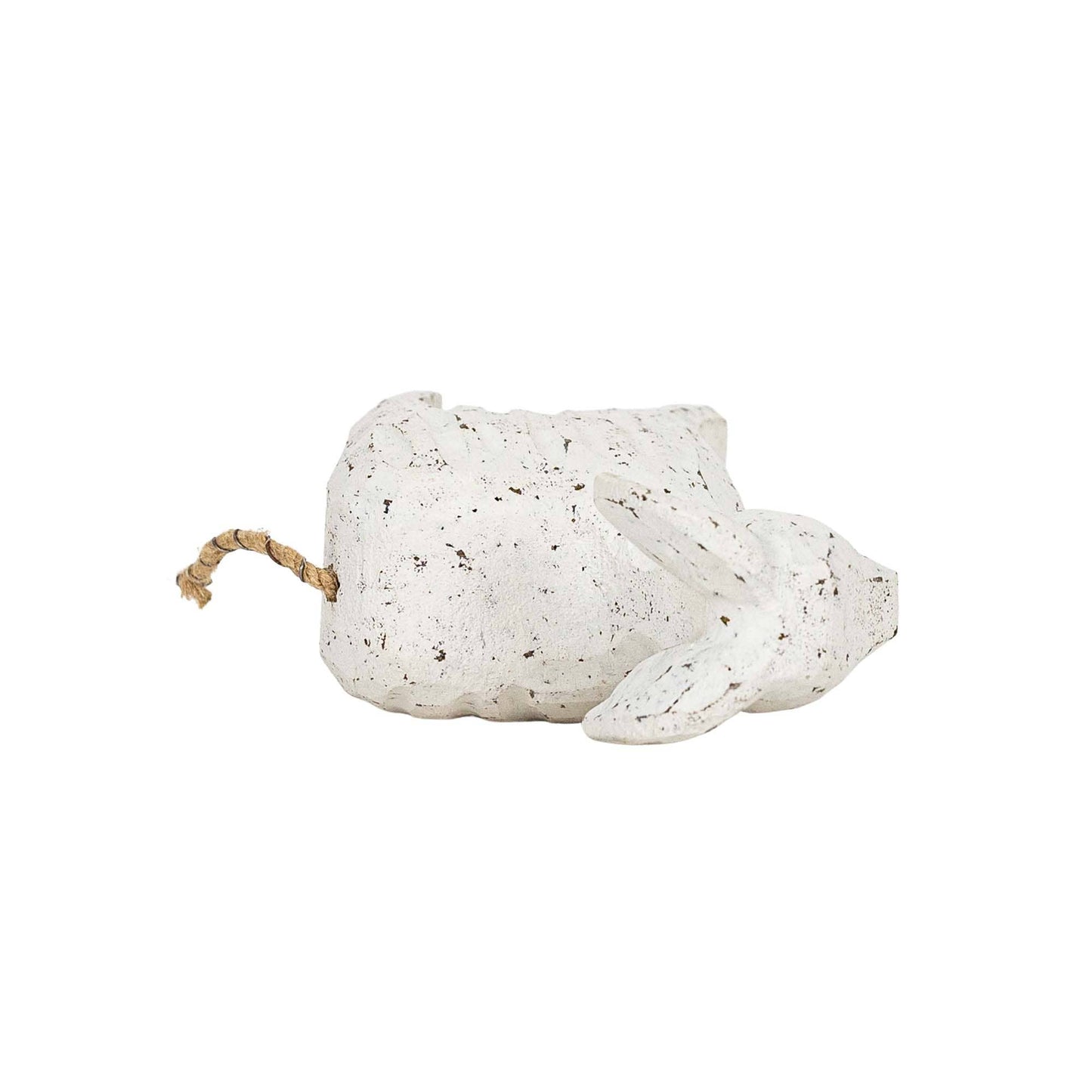 Prescott Carved Goat Farm Accent White Wood & Jute