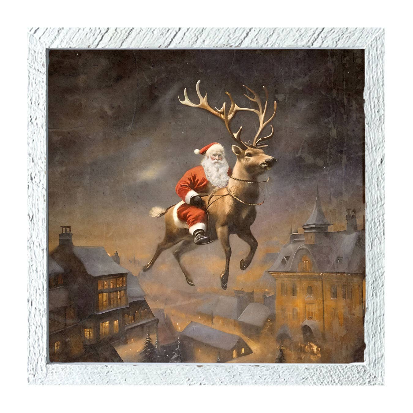 Santa on a Reindeer: Black / Small