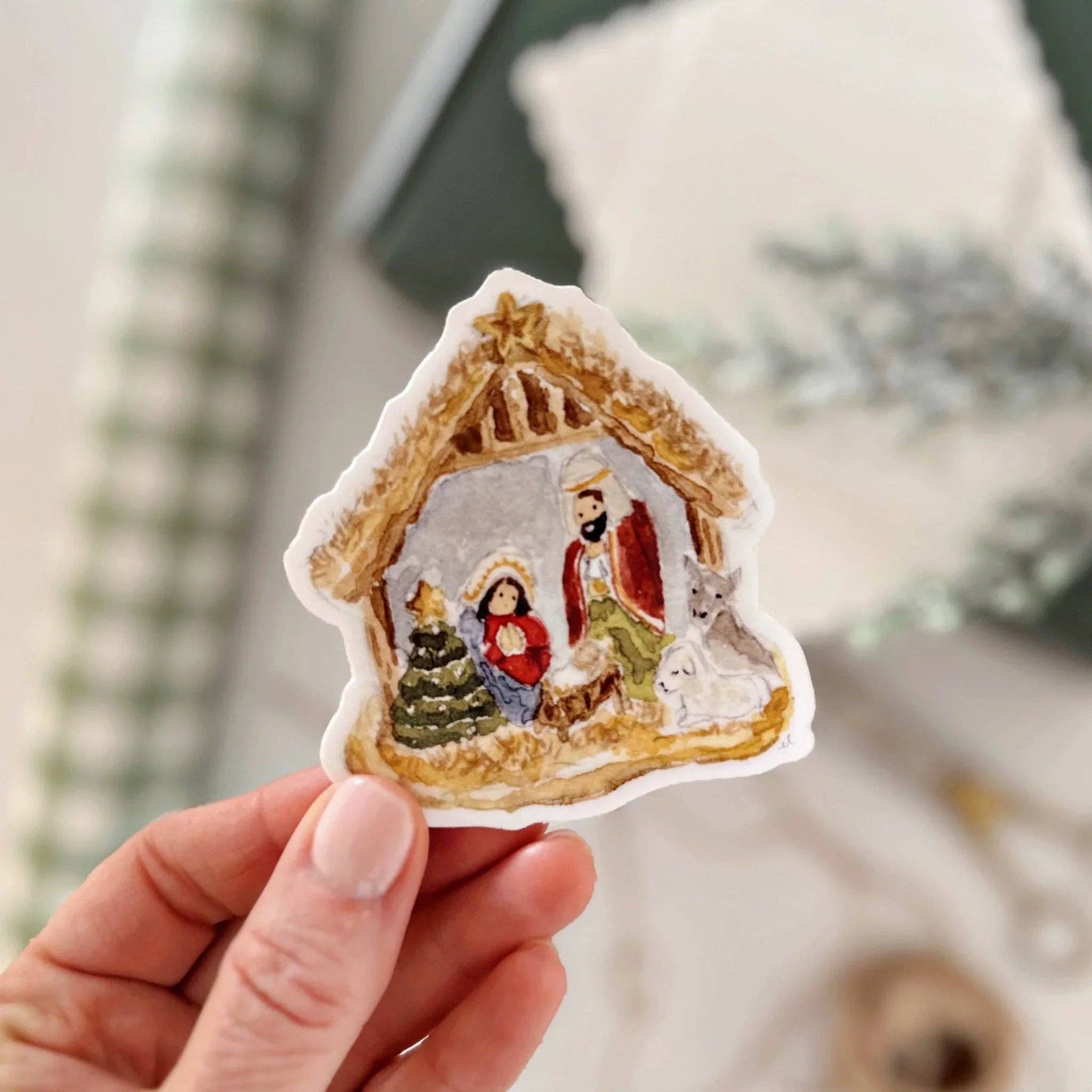 Nativity ornament sticker
