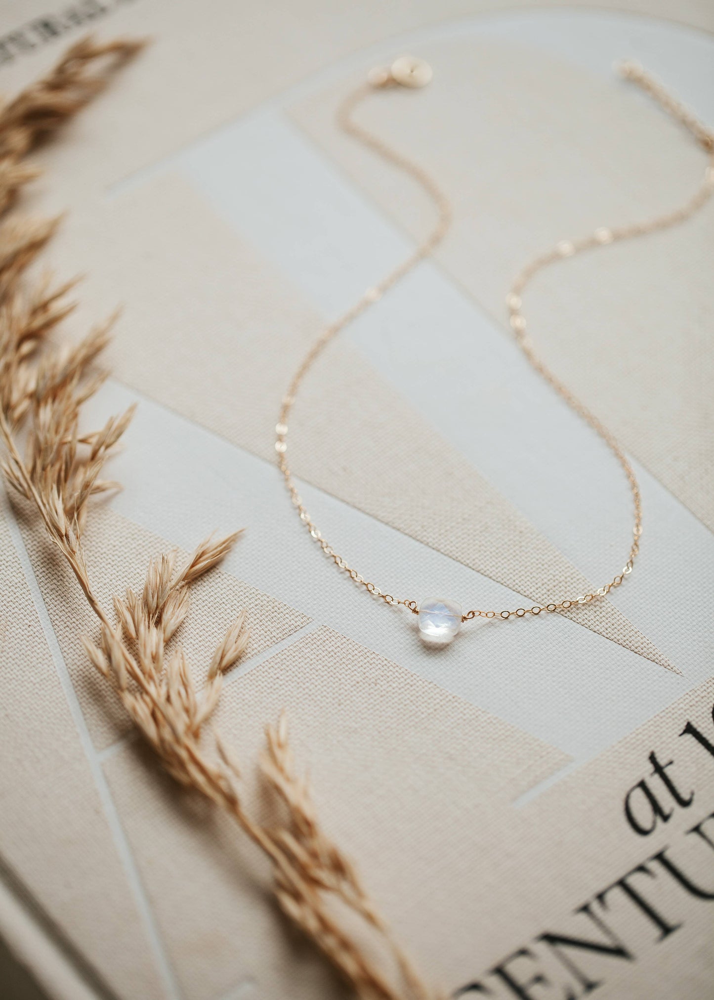 Moonstone Cushion Necklace | 14kt Gold Fill