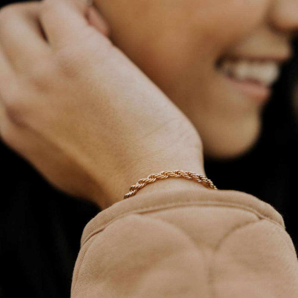 Naomi Gold Filled Rope Bracelet: 7"