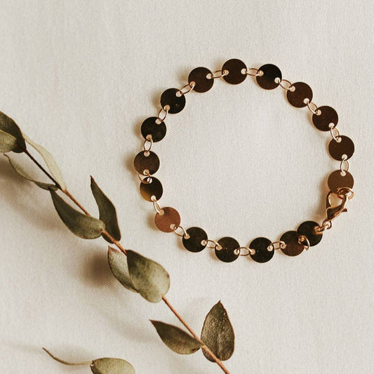 Chloe Gold Filled Coin Bracelet: 7"