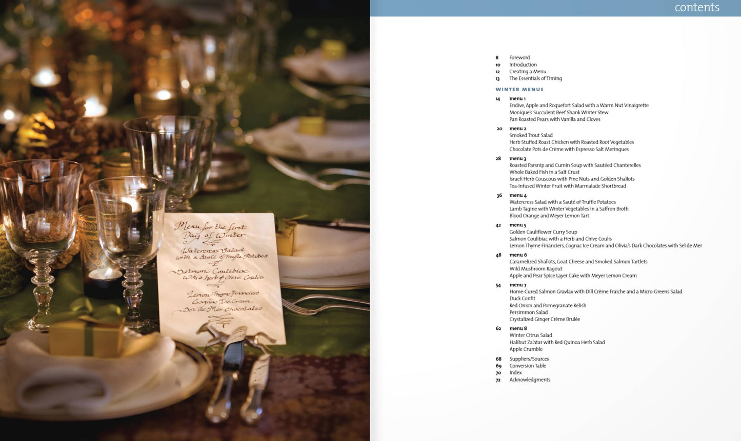 A Menu for all Seasons—Winter Cookbook