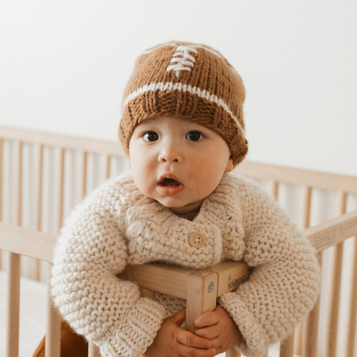 Football Beanie Game Day Hat Baby & Kids: S (0-6 months)