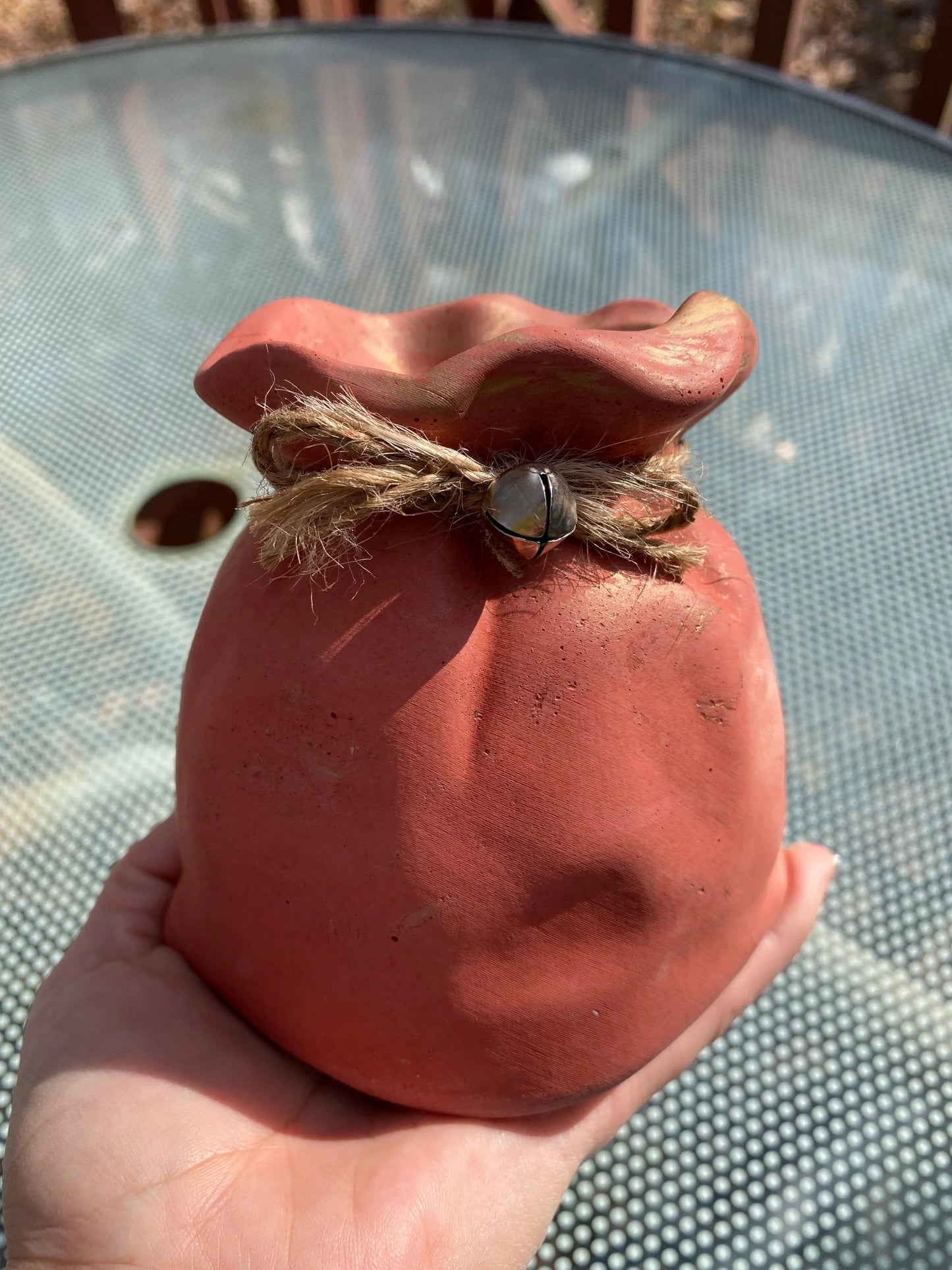 Santa's Bag Vase | Christmas Decor: Sparkling Red Marble