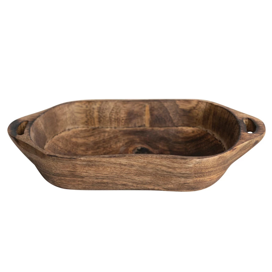 Mango Wood Bowl with Handles