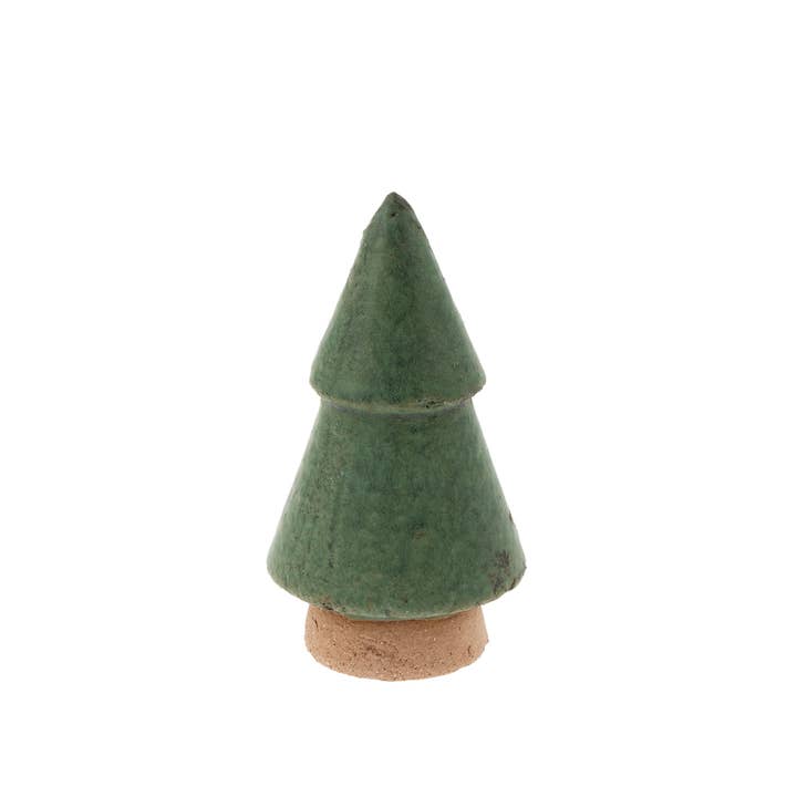 Raw Clay Christmas Tree, Medium, Green