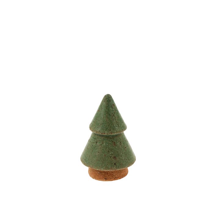 Raw Clay Christmas Tree, Small, Green