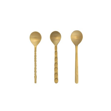 Sculpted Handles Brass Spoons