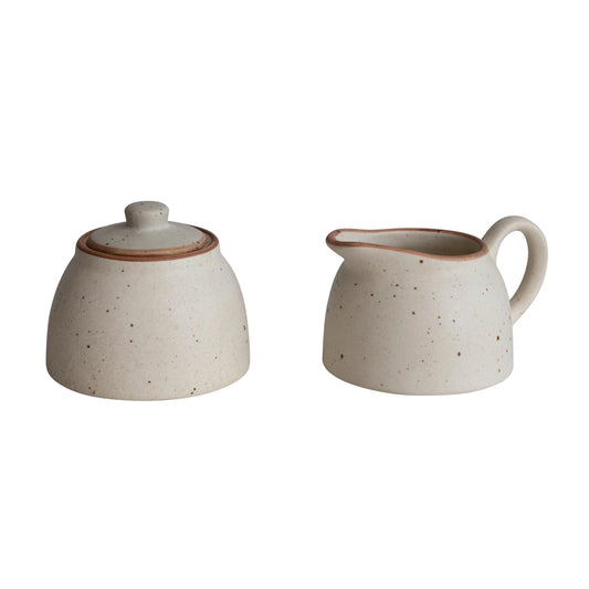 Stoneware Creamer & Sugar Jar