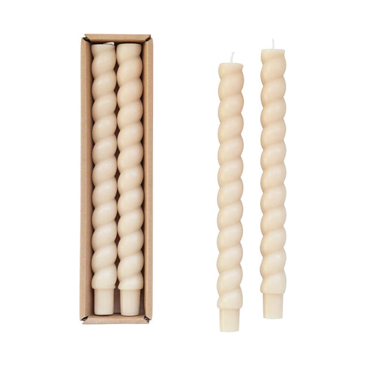 Twisted Taper Cream Candles