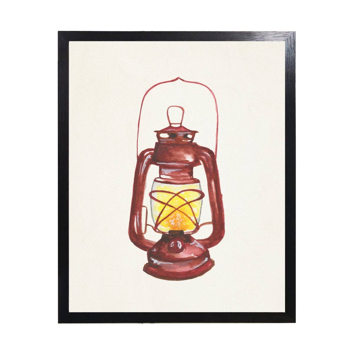 Watercolor Camping Lantern: 8" X 10" / Black With Bead 1300-905 U
