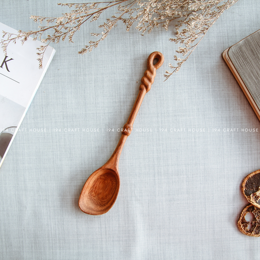 Handcarved Vintage Wooden Spoon - Kitchen Serving Utensil