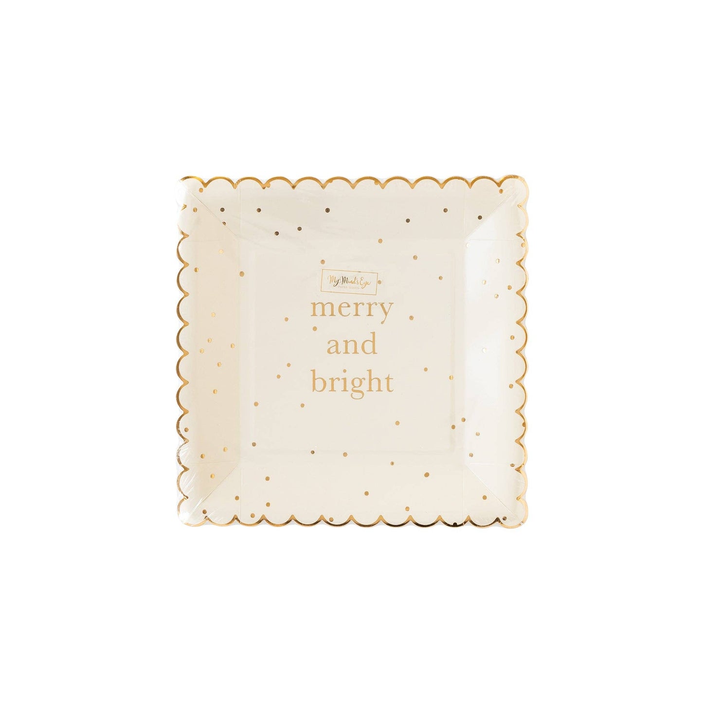 Golden Holiday Merry & Bright Plate