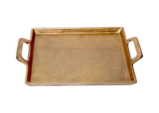 Alum. Tray w/Handles 10x14" - Ant. Brass - ANTIQUE BRASS