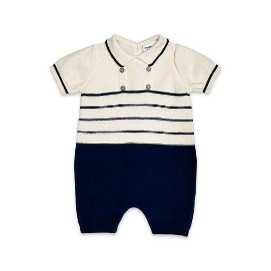 Classic Sweater Knit Short Baby Romper (Organic Cotton)