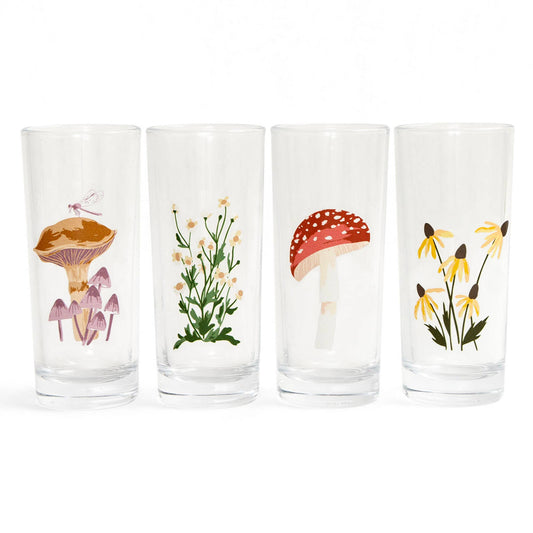 Flora & Fauna Tall Juice Glasses