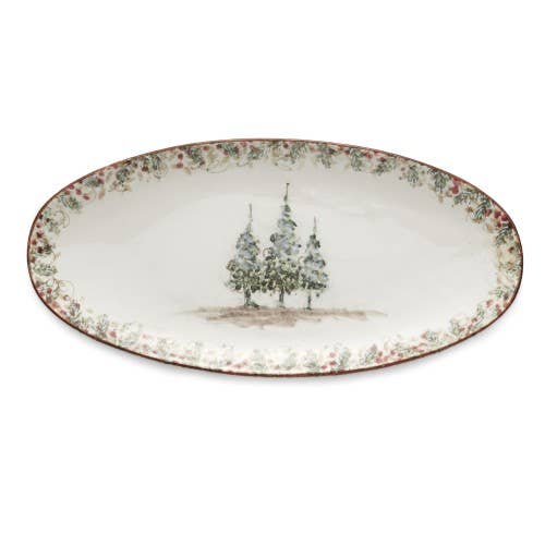 Natale Long Oval Platter - Christmas