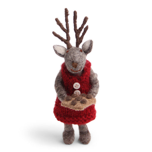 Small Grey Girly Deer w/Baking Tray