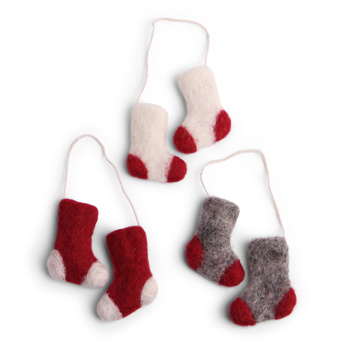 Sock Ornaments, Set of 3