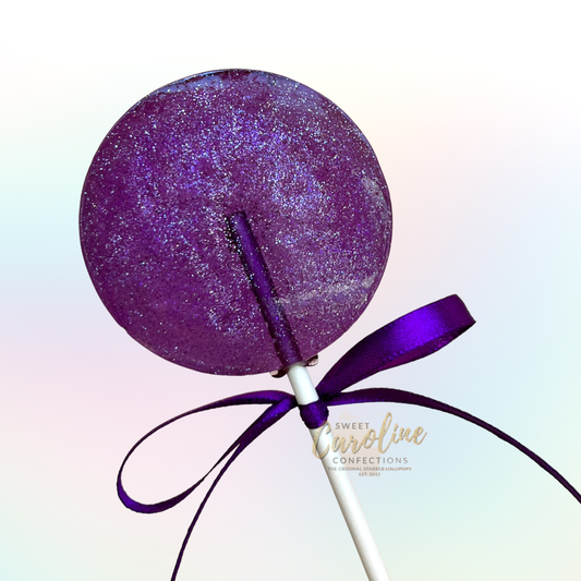 Grape Sparkle Lollipops, 10/Case - VEGAN