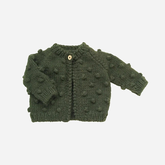 Popcorn Cardigan, Rifle Green | Kids Sweater Clothing: 4-6 yrs