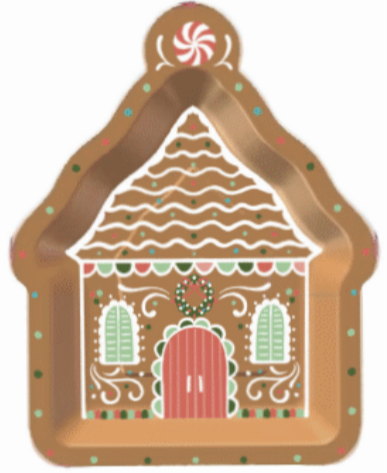 Gingerbread House Die-Cut Christmas Plates